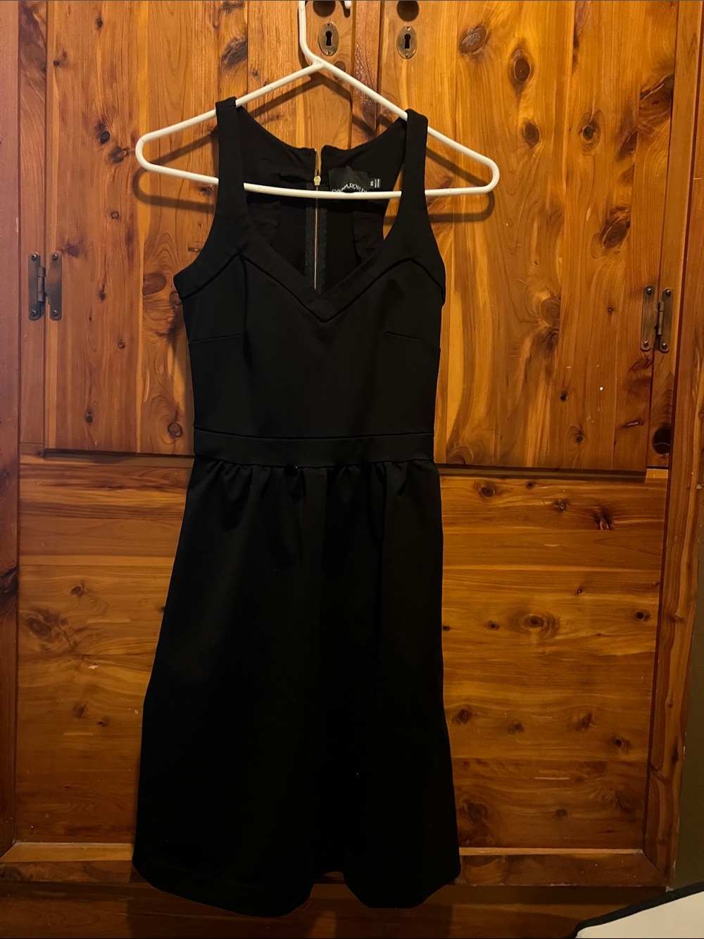 Cynthia Rowley Black Sleeveless V-Neck Fit-and-Flare Dress